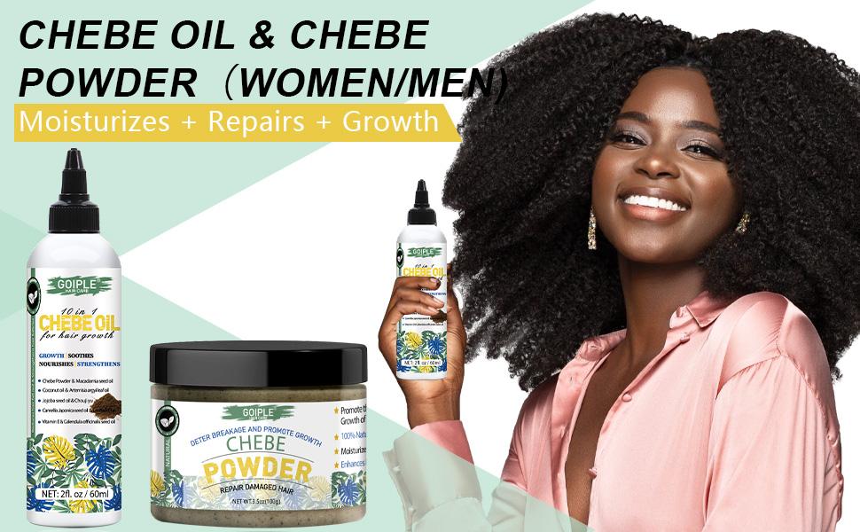 Naturals African Chebe Powder and Oil Moisturizer for Scalp, Hair Growth, Strength & Breakage - For Men & Women Comfort Haircare