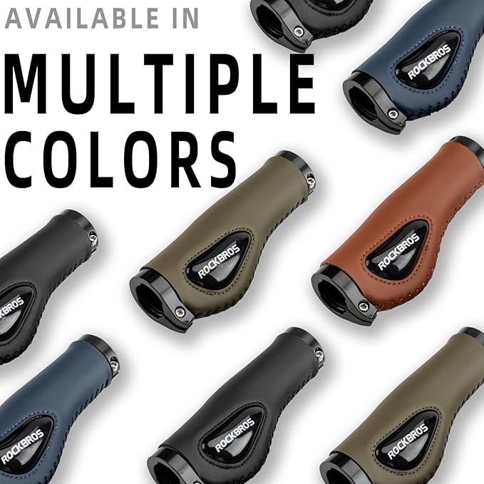 ROCKBROS Bike Handlebar Grips - Ergonomic Design, Soft Gel, Dual Lock-On, Secure Mount, Hex Wrench Included - 5.19 Inches for Mountain MTB Bikes, Electric Scooters, Rock Bros, Standard Size, Easy To Install, Reduces Hand Fatigue, End Caps, Mountain Mtb Mb ROCKBROS Bike Handlebar Grips - Ergonomic Design, Soft Gel, Dual Lock-On, Secure Mount, Hex Wrench Included - 5.19 Inches for Mountain MTB Bikes, Electric Scooters, Rock Bros, Standard Size, Easy To Install, Reduces Hand Fatigue, End Caps, Mountain Mtb Mb