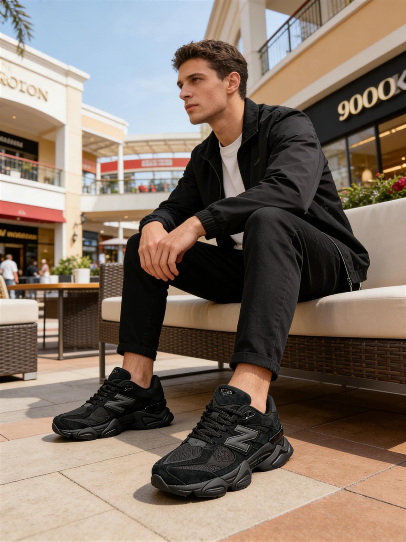 Unisex 9060 Dad Shoes, Trendy Patchwork Design, Thick Sole Anti-Slip Rubber Casual Sneakers, Sports Shoes, Square Toe, Medium Width, All-Season Comfort