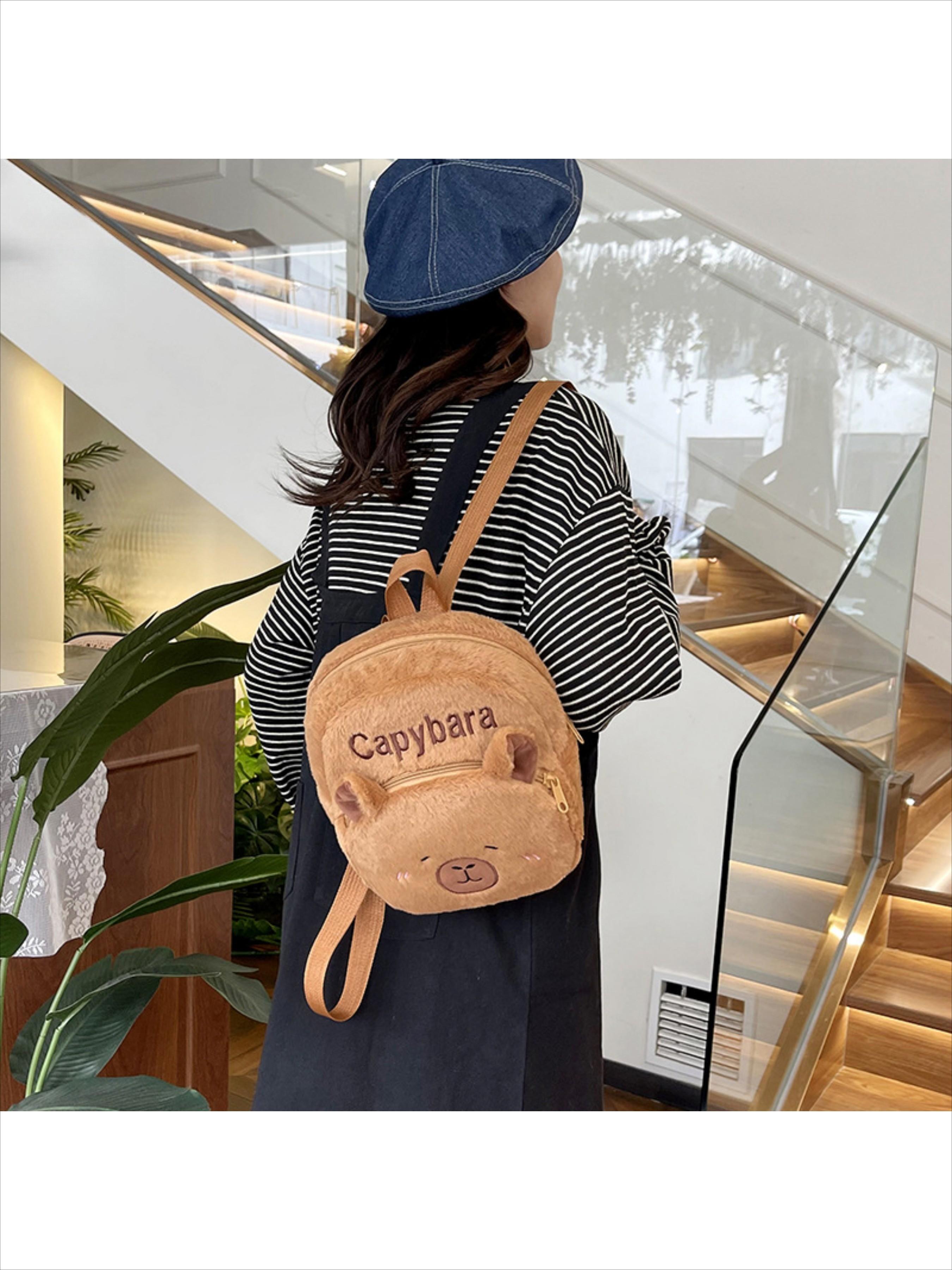 Cartoon Capybara Backpack, Plush Toy Backpack, Fun and Durable Design, Perfect Gift for Kids, Ideal for School and Playtime