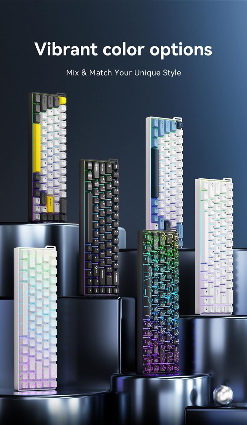 AK680 V2 wired gaming mechanical keyboard AJAZZ e-sports game specific axis ice island switch gaming player computer office compact mechanical keyboard 8K return rate RGB DIY multi scene applicability