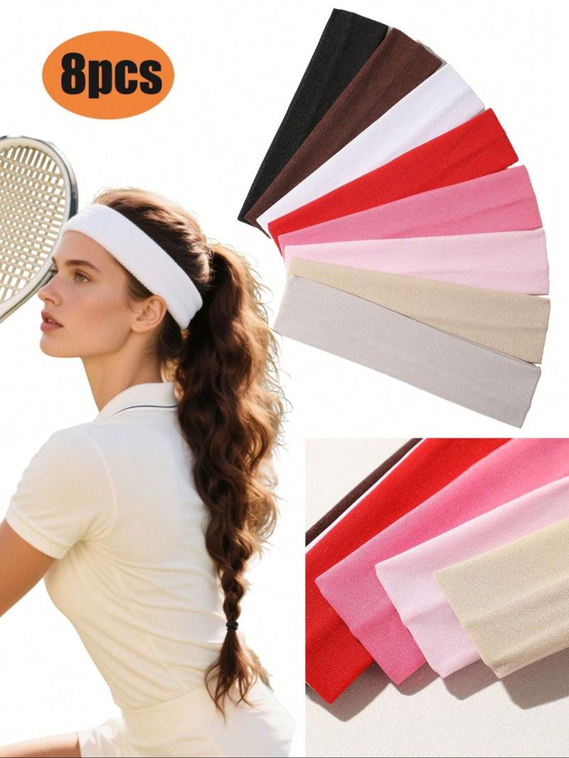 Women's Multi-Color Sports Headbands, Elastic Sweat-Absorbing Hair Bands, Yoga Running Fashion Accessories, Sweat-Wicking Headband for All Seasons