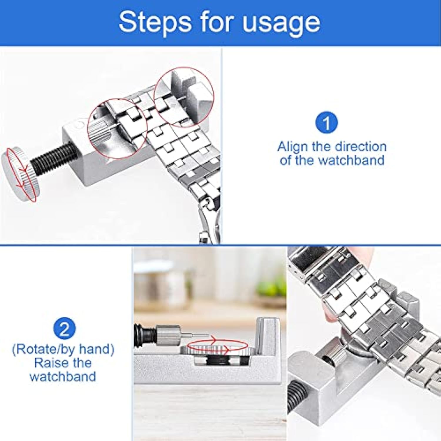 JOREST Watch Link Removal Tool Kit, Watch Band Tool for Watch Repair, Bracelet Adjustment, Replacement and Resizing, Watch Strap Link Remover, with 10 Spring Bars, 10 Pins, User Manual