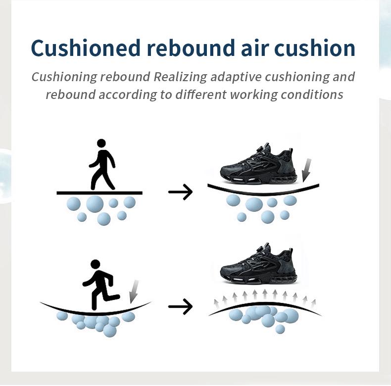 Men's Safety Sneakers with Swivel Buckle - Steel Toe, Breathable Mesh Upper, Non-Slip Rubber Sole Work Boots, Safety Shoes for Outdoor Activities, Blue Collar Workers, Nurses | Sports Safety Shoes | Durable Rubber Sole Product Model：678