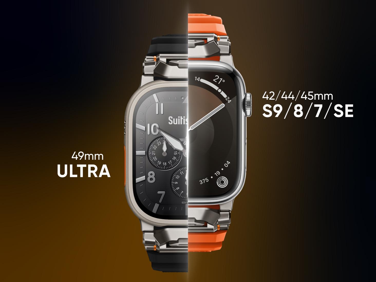 Rugged Sport Band Compatible for Apple Watch Ultra 3 2 Band 49mm 46mm 45mm 44mm 42mm, Silicone Sport Strap for iWatch Series 11 10 9 8 7 6 5 4 3 SE