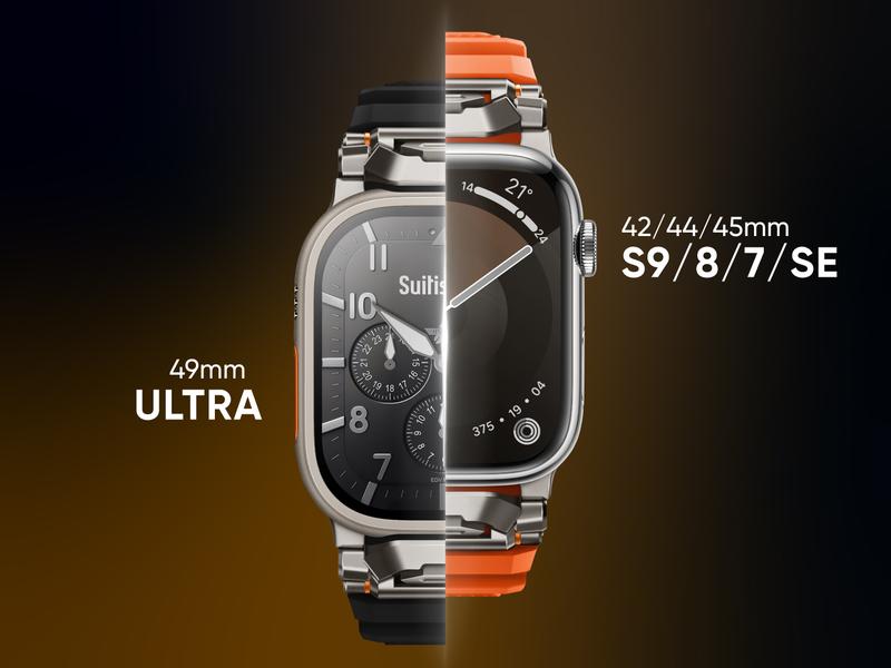 Rugged Sport Band Compatible for Apple Watch Ultra 3 2 Band 49mm 46mm 45mm 44mm 42mm, Silicone Sport Strap for iWatch Series 11 10 9 8 7 6 5 4 3 SE