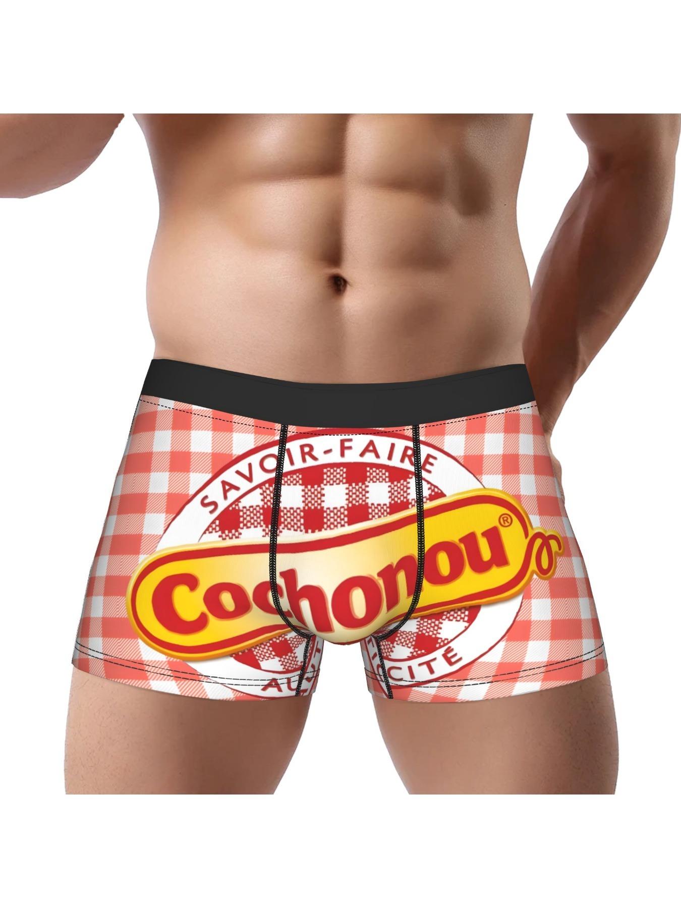 1pc Stripe Fan Fun Underpants Breathbale Panties Man Underwear Print Shorts Boxer Briefs Halloween