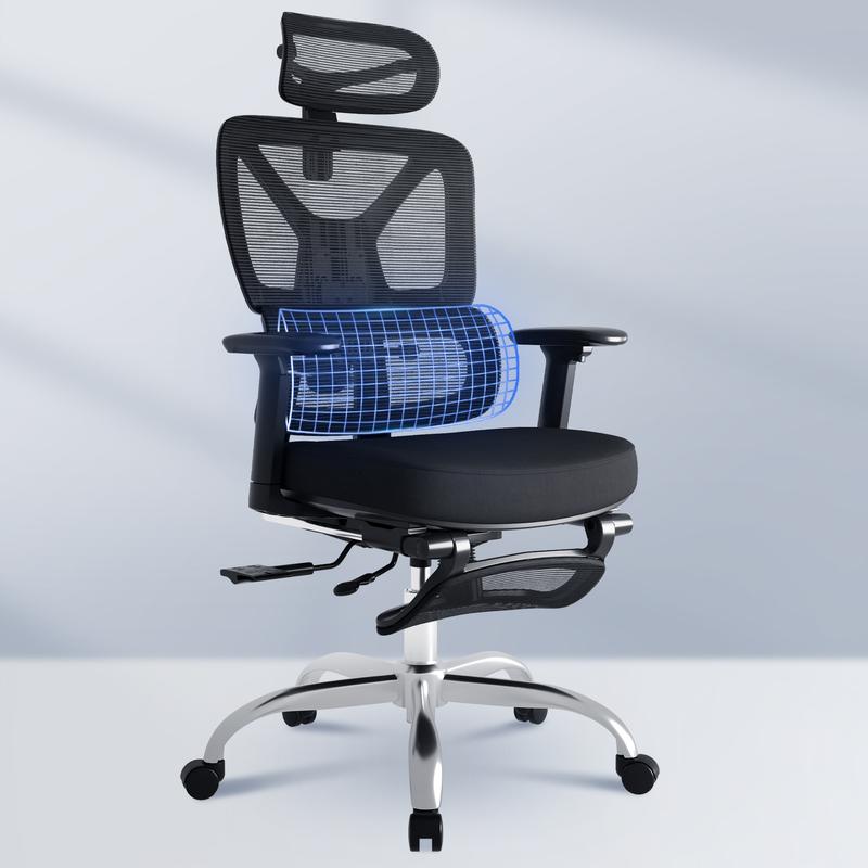 【TikTokShopBlackFriday】FLEXISPOT ErgoX  Foam Premium Ergonomic Office Chair with Footrest, Adjustable 3D Armrests, Dynamic Lumbar Support, Recline & Tilt Function, Mesh or Foam Seat, Adjustable Height & Seat Depth for Home and Office