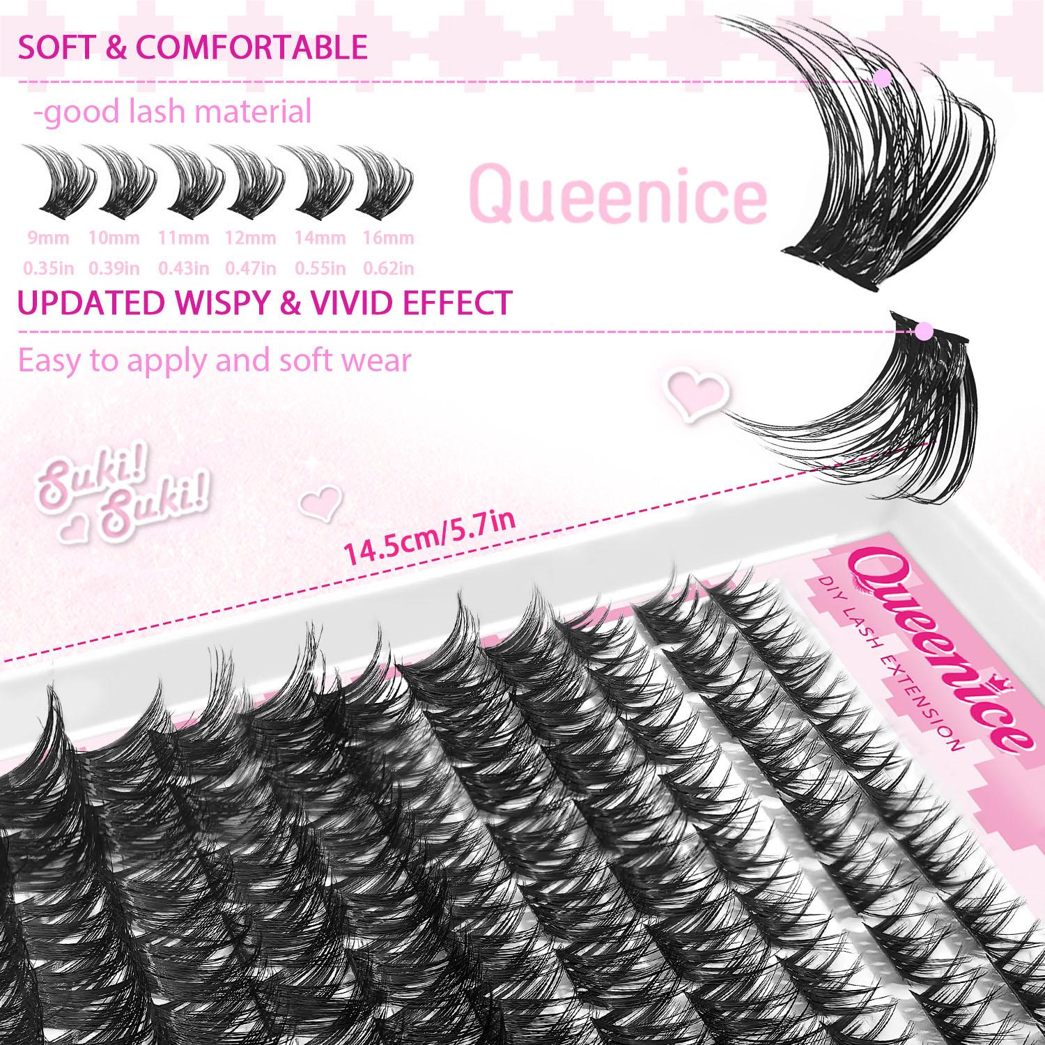 Lash Clusters with Spike Manga Wet Look Lash Clusters Kit Spiky Lash Extension Individual Lashes Cluster Eyelash Extensions Manga Lashes Clusters Wispy Eyelash Clusters