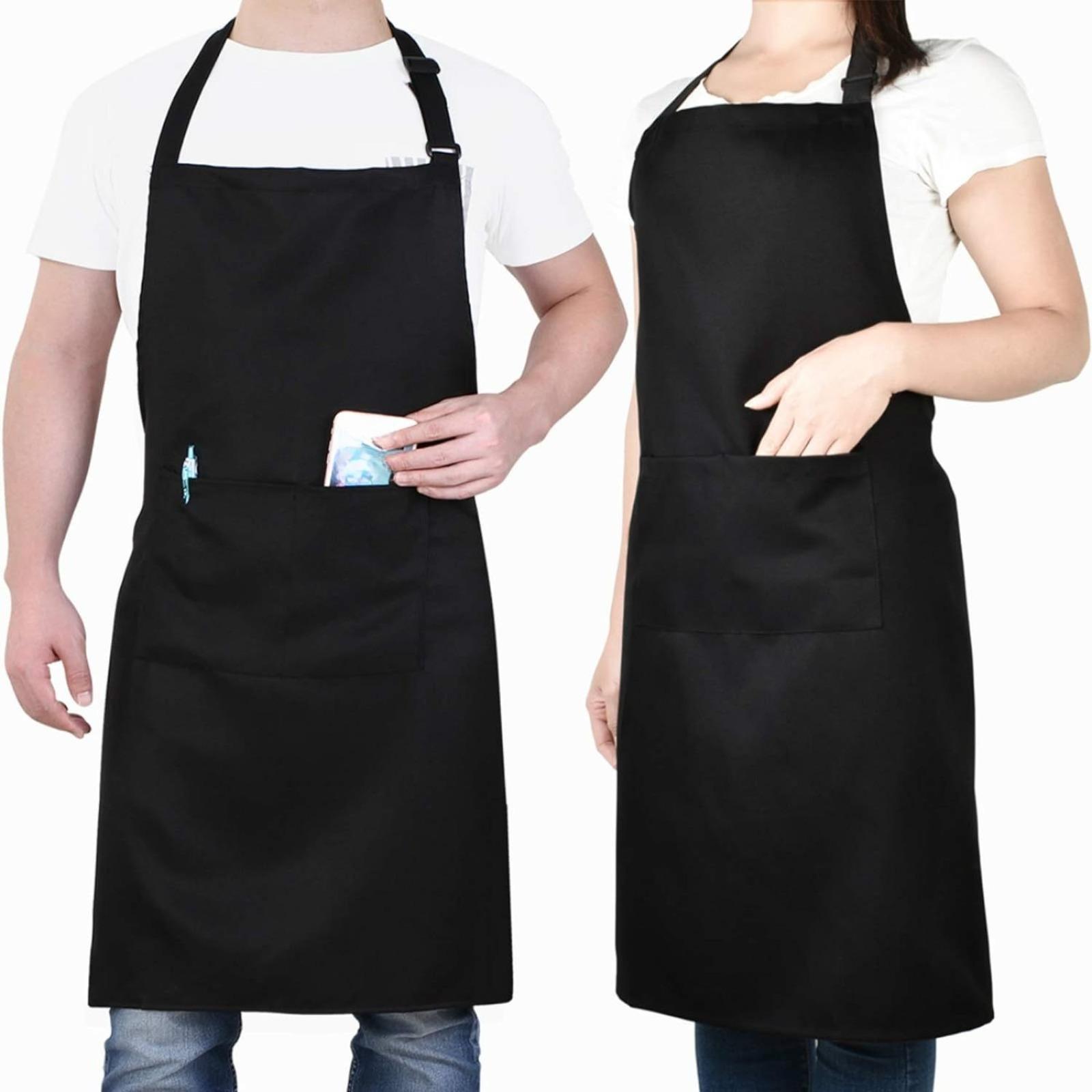 1pc adjustable chef apron with pockets - durable and lightweight - perfect for cooking, grilling, and baking - unisex design, essential for baking, professional chef style, holiday gift Kitchen Cooking Aprons
