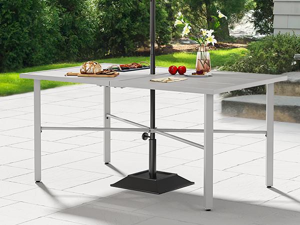 Yitahome 59" Rectangular Outdoor Patio Dining Table for 6-Person, Outdoor Patio Dining Table with 2" Umbrella Hole and Sturdy Iron Frame Perfect for Lawn Backyard Garden Yitahome 59" Rectangular Outdoor Patio Dining Table for 6-Person, Outdoor Patio Dining Table with 2" Umbrella Hole and Sturdy Iron Frame Perfect for Lawn Backyard Garden