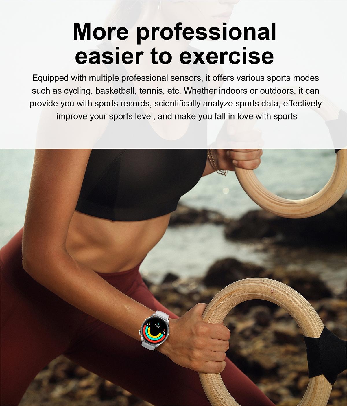 High-value smart watch, 1.53-inch touchscreen with wireless calling, over 100 sports modes and watch faces, AI voice assistant, compatible with Android and iPhone watches, fitness watch wearable device, ceramic resin strap waterproof watch.