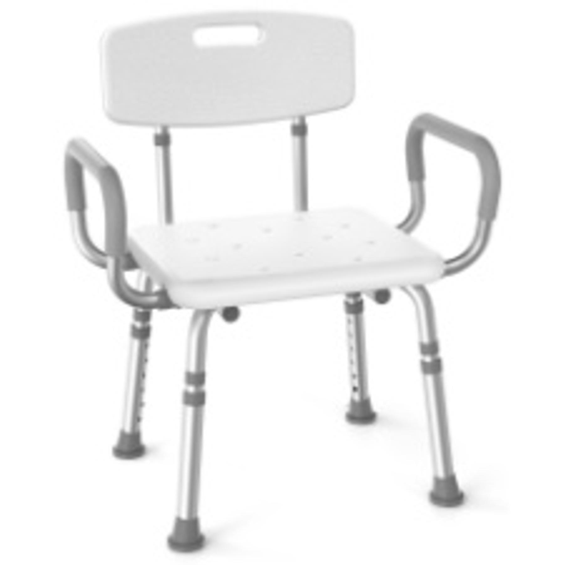 Heavy-Duty Aluminum Alloy Shower Chair with Removable Back, 400lb Bath Seat with Side Handles, Single-Person Safety Bath Stool for Seniors