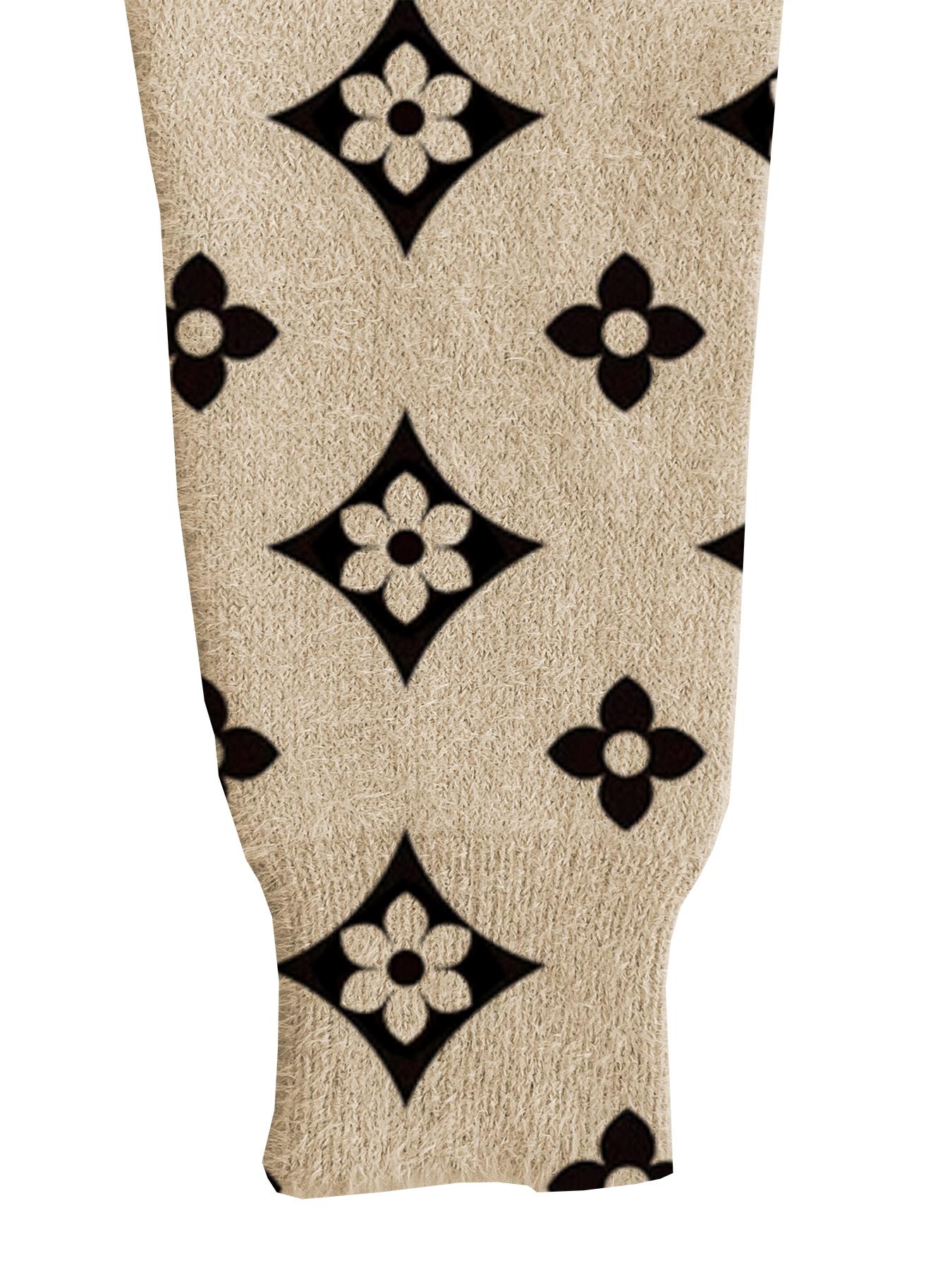 Women's Geometric Pattern Mock Neck Sweater, Fall Winter Casual Long Sleeve Knitwear, Comfortable Warm Daily Wear