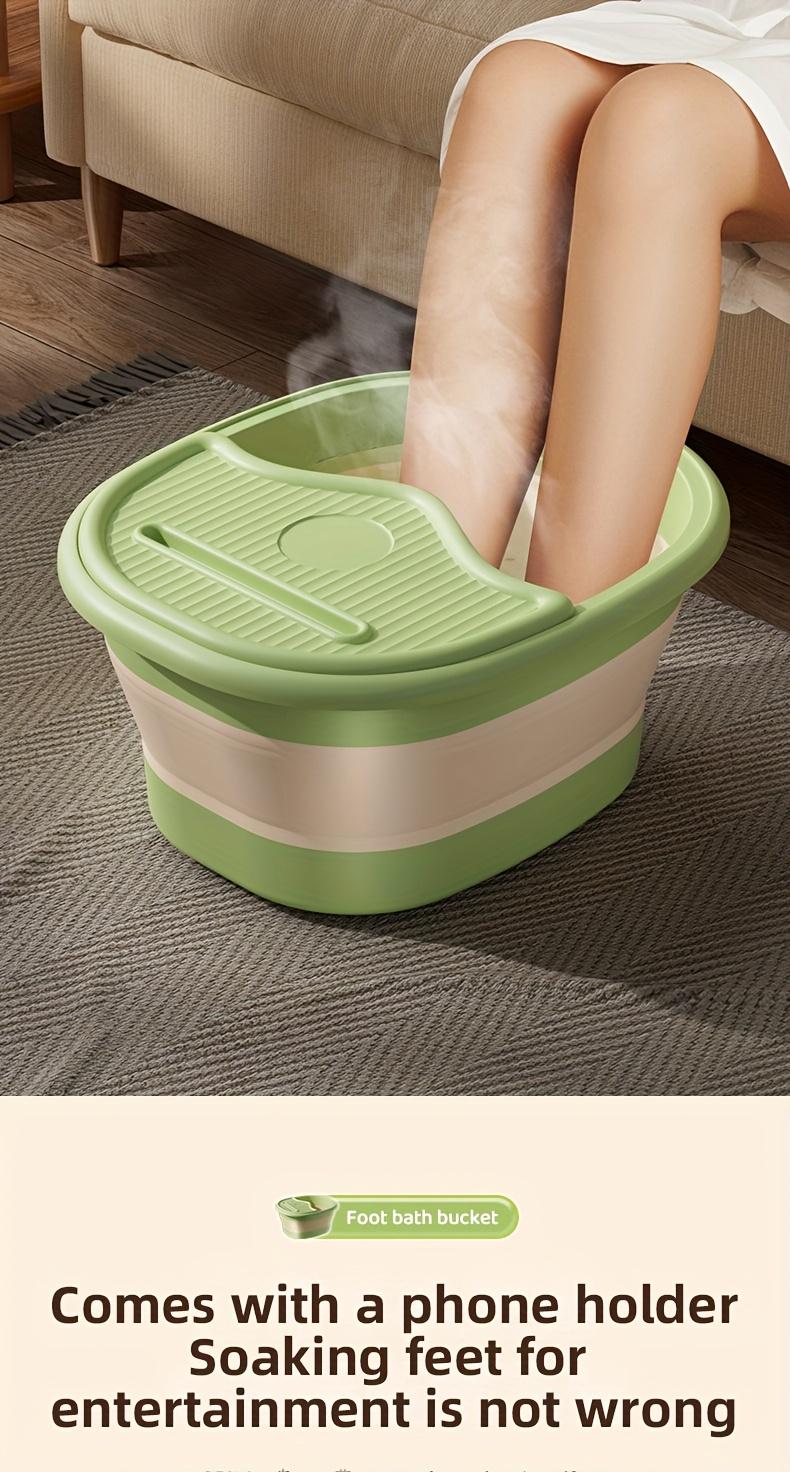 Foldable Foot Spa Bucket, Portable Foot Soaking Basin with Lid, Thickened Insulation Foot Bath Tub, Suitable for Bathroom, Living Room and Bedroom