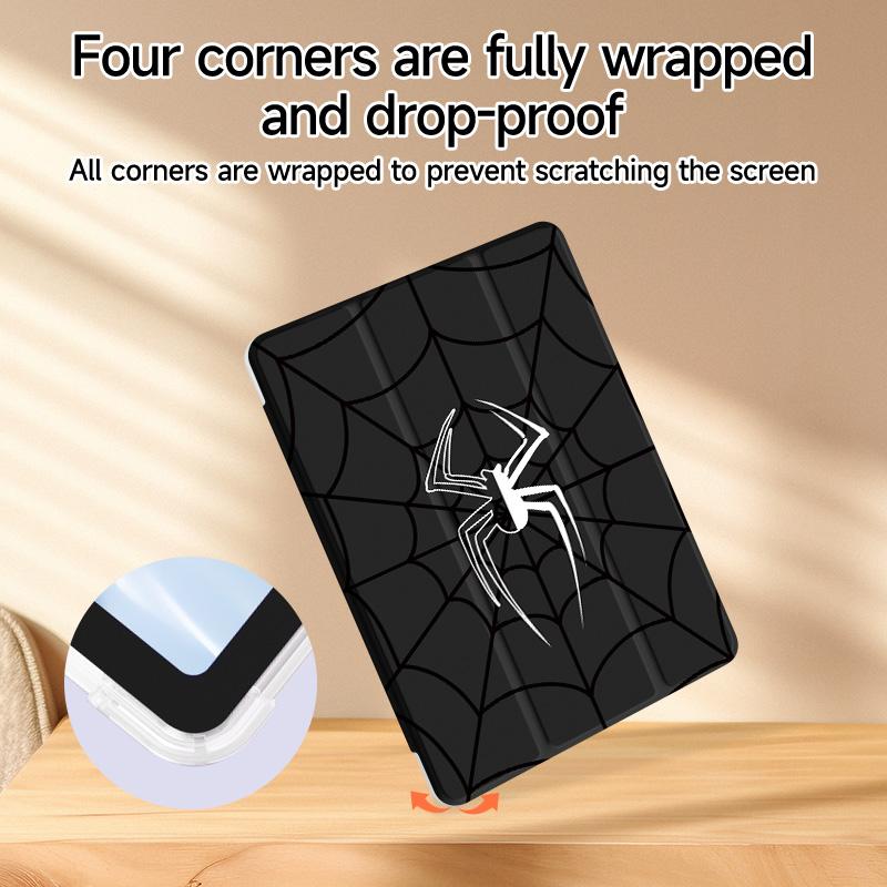 Spider Web Pattern Tablet Case, Tablet Casing, Soft Tablet Protective Cover with Pen Slot, Tablet Protector Compatible with iPad 10.2 Inch, Samsung Tab S7/S8 11 Inch, Huawei, Xiaomi