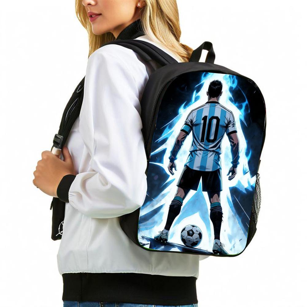 3-Piece Back to School Backpack Set for Teen Boys, 600D Oxford Bag with Soccer Player Lightning Print, Insulated Lunch Tote & Pencil Case, Birthday Gift, Back To School Haul, Swag Backpacks, Football Fashion, 3-Piece Kit, Water Resistant, Insulated Liner,