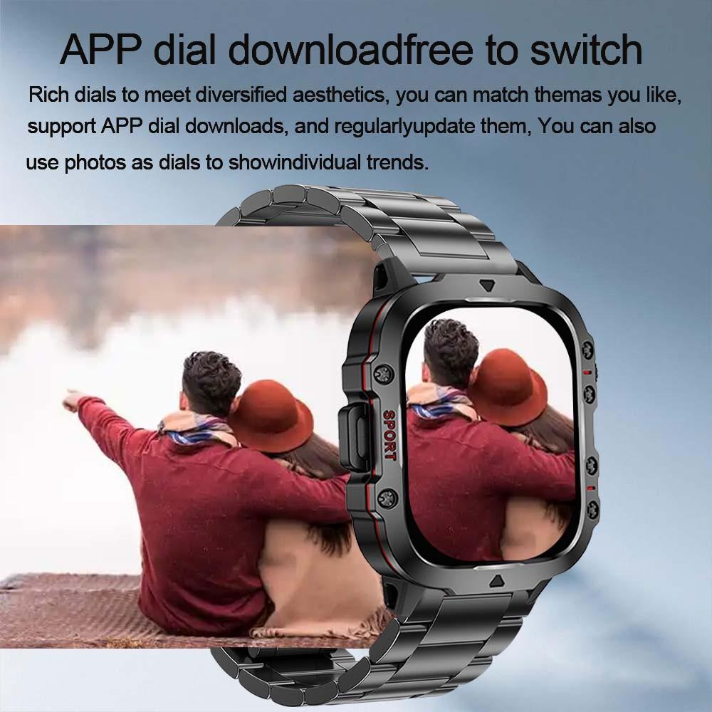 Multifunctional Men Business Smartwatch Flashlight 2.01 Inch HD Screen Fashionable Digital Watches Multiple Sports Modes Wireless Call Health Tracker Smart Watch Men