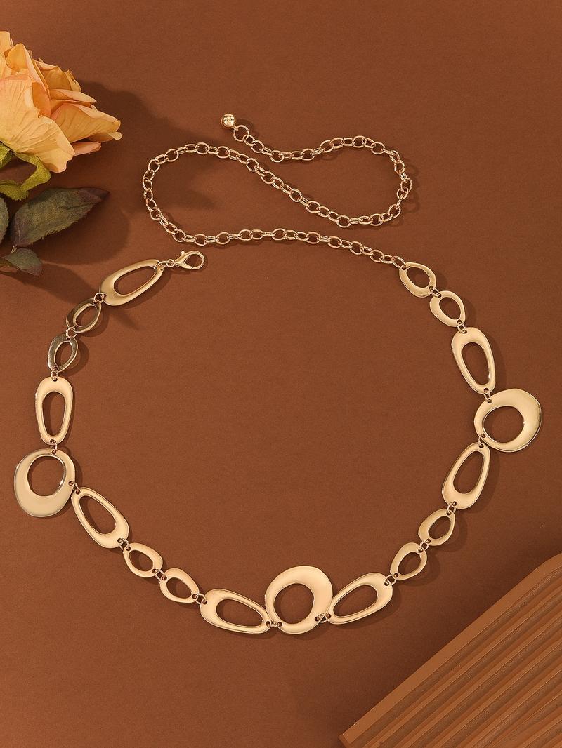 Women's Minimalist Temperament Metal Round Decor Body Chain, Trendy All-match & Exquisite Body Jewelry for Birthday Gift