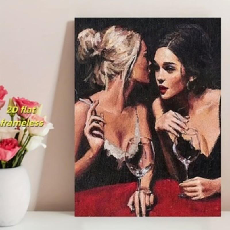 1 piece of vintage art, sexy oil painting women's canvas poster, ideal gift for wall decoration, bedroom, living room decoration, 2D flat printing frameless painting