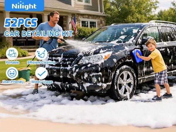 Nilight 52PCS Car Detailing Kit with Storage Carry Bag - Car Accessories for Deep Cleaning, Including Towels, Sponges, Wash Mitt (Blue, Father's Day Gift Option), Cars/Motorcycles Nilight 52PCS Car Detailing Kit with Storage Carry Bag - Car Accessories for Deep Cleaning, Including Towels, Sponges, Wash Mitt (Blue, Father's Day Gift Option), Cars/Motorcycles