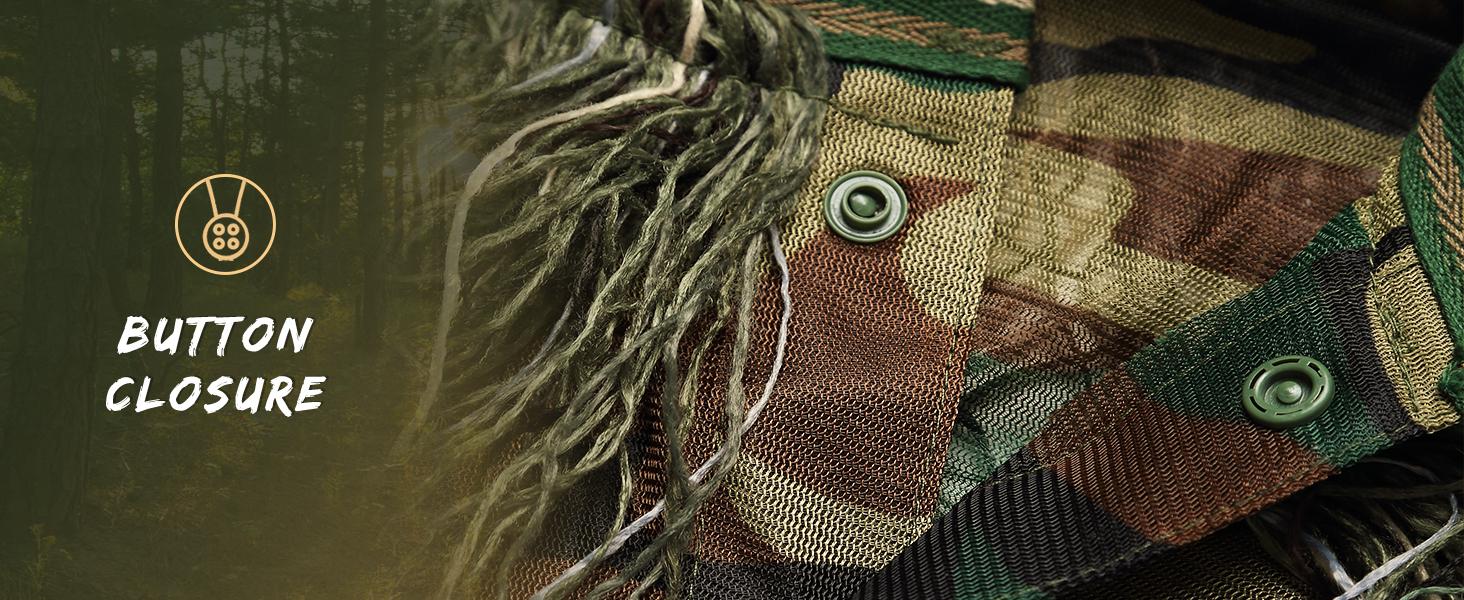 SLSY 5 in 1 Ghillie Suit, 3D Camouflage Hunting Apparel Including Jacket, Pants, Hood, Carry Bag Suitable for Unisex Adults/Youth (M/L/XL/XXL)