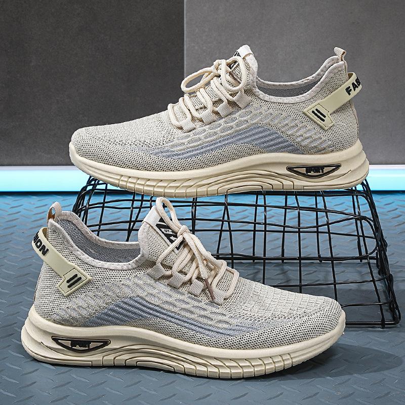 Men's Summer Thin Shoes 2026 New Versatile Mesh Running Shoes Breathable Sports Casual Flyknit Mesh Slip-On Shoes