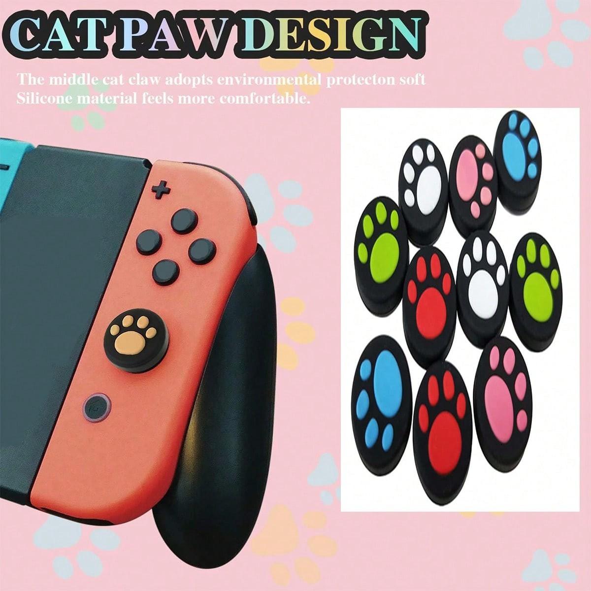 Switch Oled Cat Paw Game Controller Joystick Cap Set, Switch Game Controller Button Caps, 10 Pieces Pack, Durable Replacement Parts