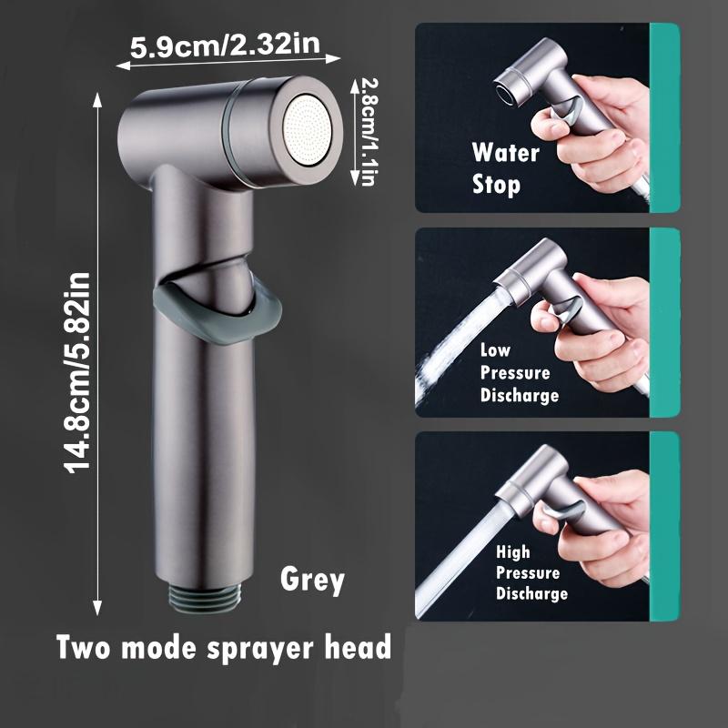 High Pressure Shower Spray Gun Set, Copper Body Dual Control Faucet, Bathroom Accessories, Toilet Bidet Attachment, One in Two Out Design, Toilet Cleaner