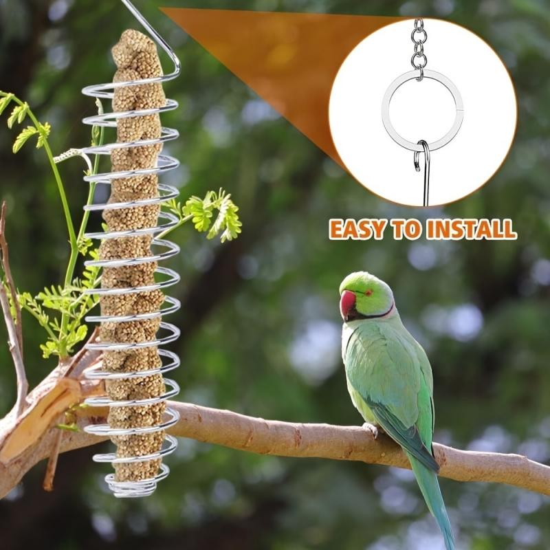2 PCS Stainless Steel Bird Feeders - Durable Parrot Snack and Seed Container for Parakeets, Cockatiels, African Grey Parrots, Peafowl Parrots, General Parrots, Macaws (Model: DM647)