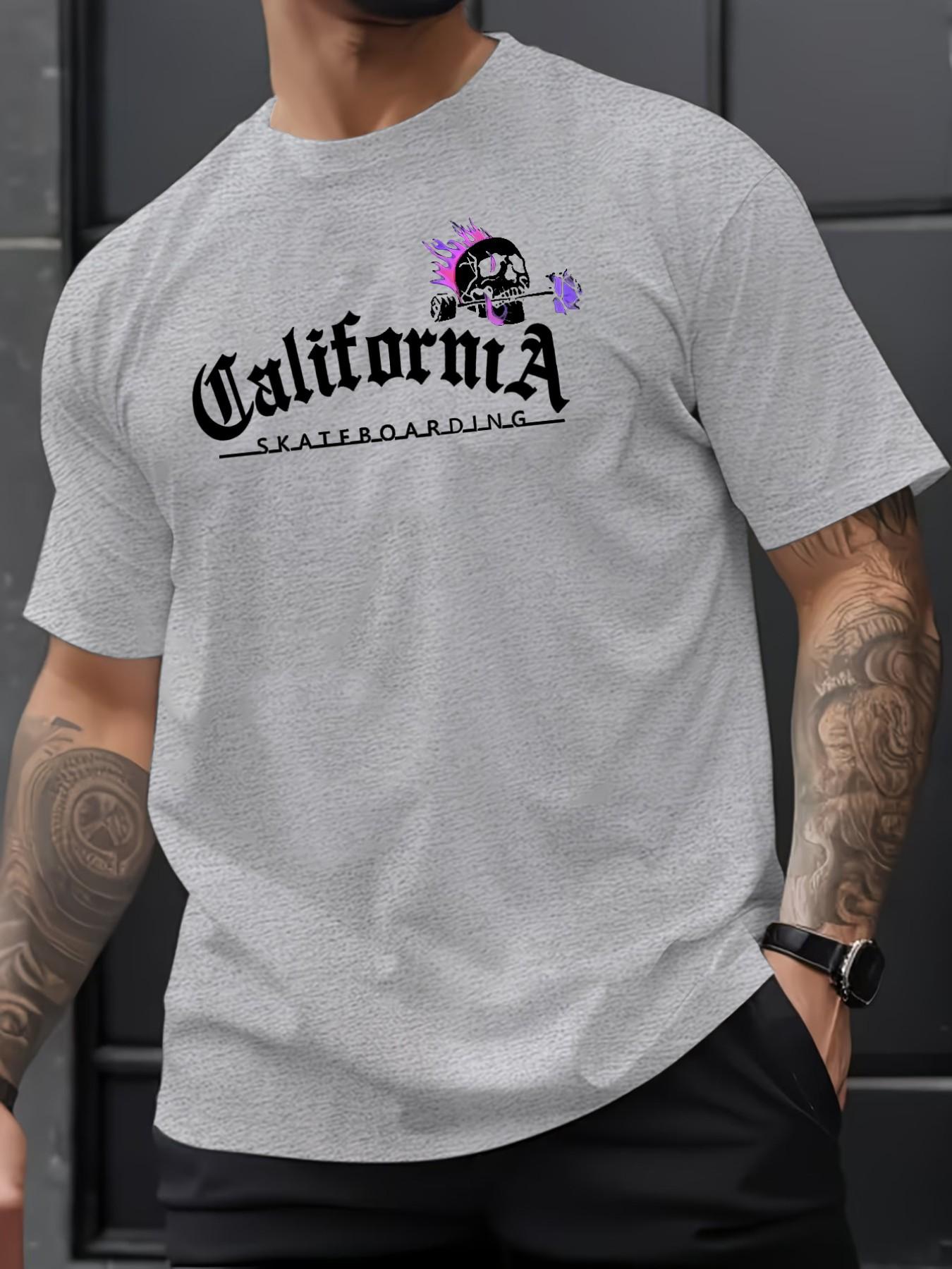 Men's Summer Micro-Stretch Comfort Round Neck Printed T-Shirt, Fashionable Trendy Wear, Best Choice for Men, Casual Stylish Tee