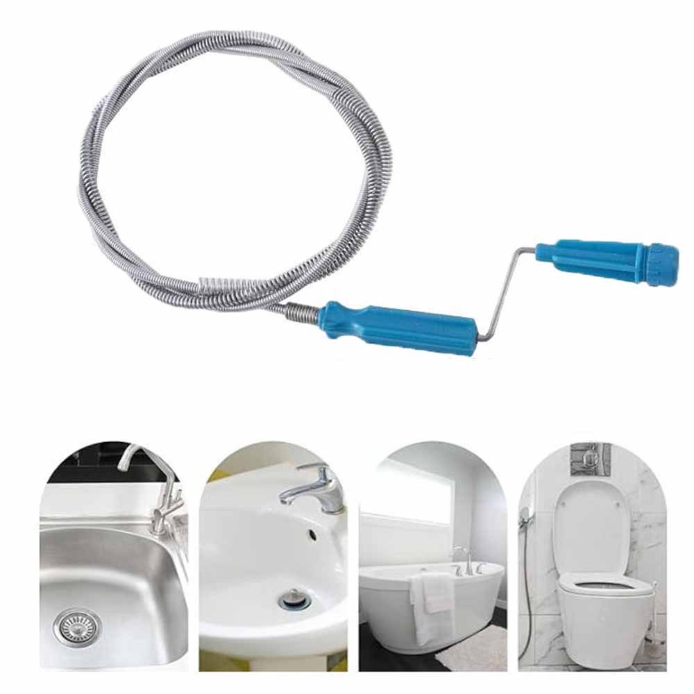4.92Ft Manual Pipe Dredging Device, Toilet Clog Dredging Tool, Kitchen Sewer Dredging Tool, Cleaning Hair And Garbage That Clogs The Sewer, Kitchen, Bathroom, And Toilet Cleaning Supplies(1PCS)