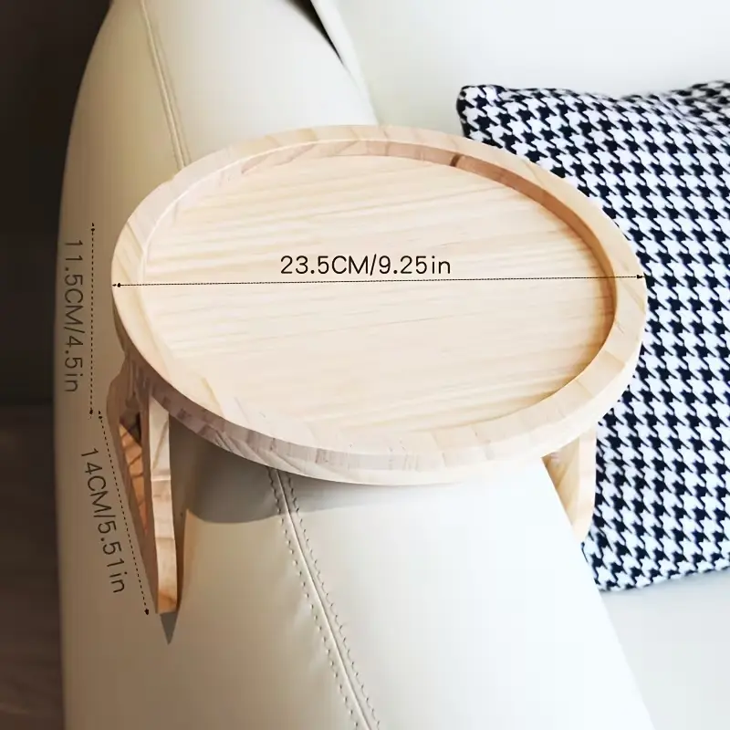 Stable Sofa Arm Table, Side Table, End Side Tables, No Installation Anti-Slip Non-Tip Shelf, Living Room Tea Cup Snack Tray, Ideal for Small Spaces, Perfect Gift