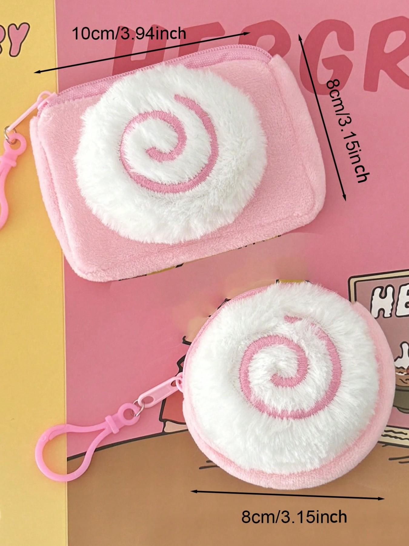 Cartoon Fish Shape Cute Wallet, Square and Round Options, Soft Faux Fur, Hand Washable, Zipper Pouch, Perfect Gift for Family Friends