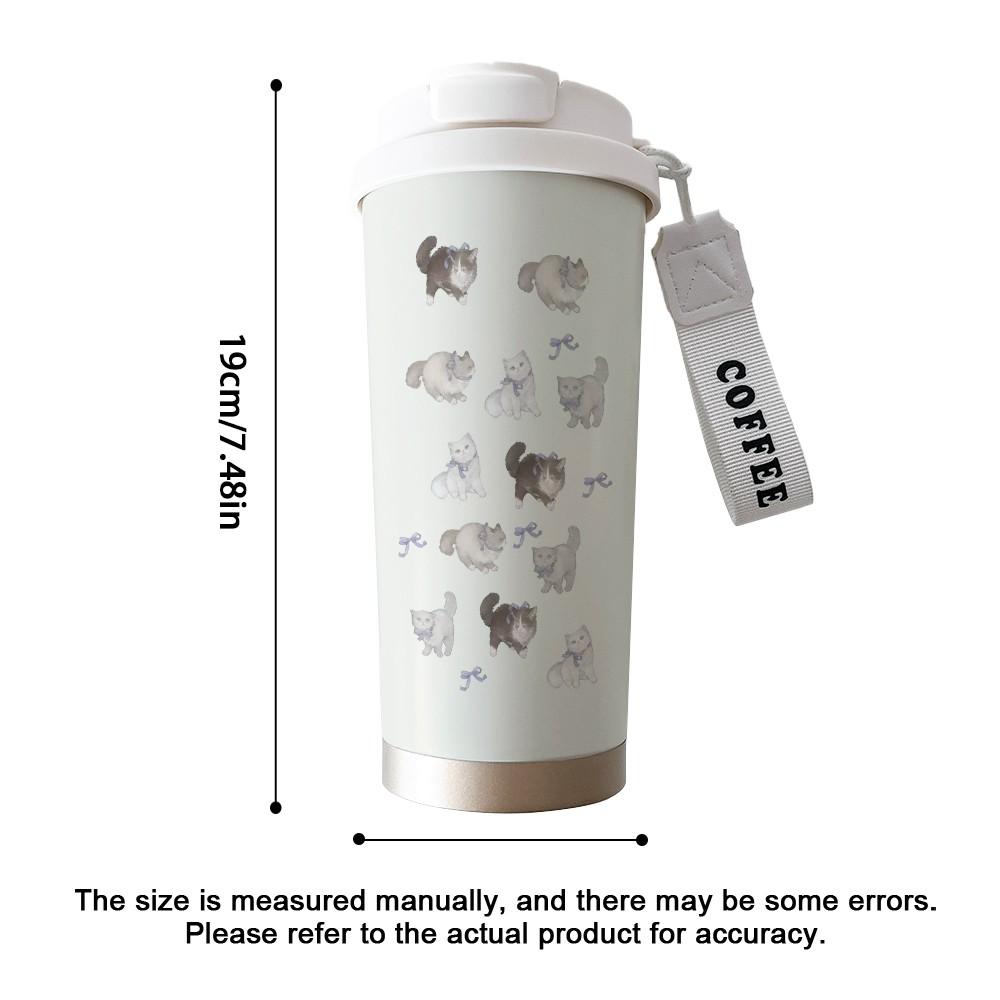 Abstract Cat Bow Texture Coffee Cup, Portable Dual Drink Insulated Tumbler, Heat/cool Water Bottle, Office, Travel, Outdoor Essential
