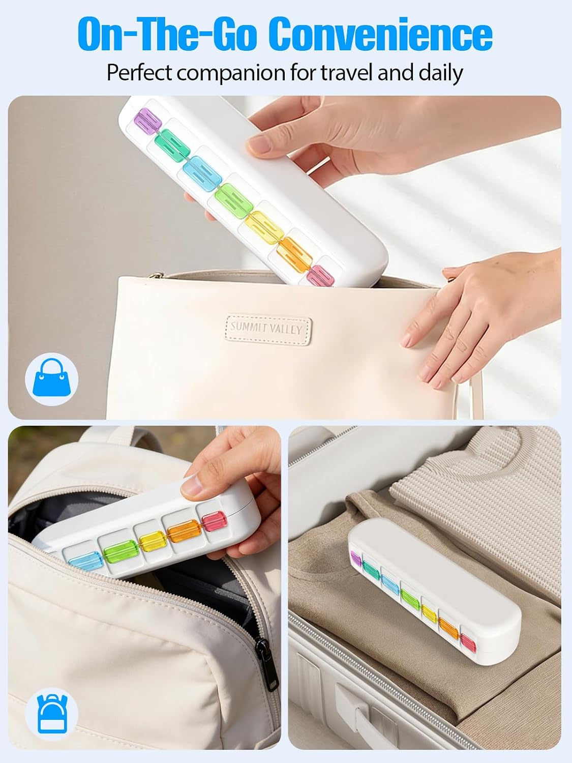 Pill Organizer 2 Times a Day,Foldable Weekly AM PM Pill Case,Large Pill Box | Easy to Open,Never Spill Pills,Magnetic Travel Medicine Pill Organizer 7 Day,Day Night Pill Container for Vitamin Supplement