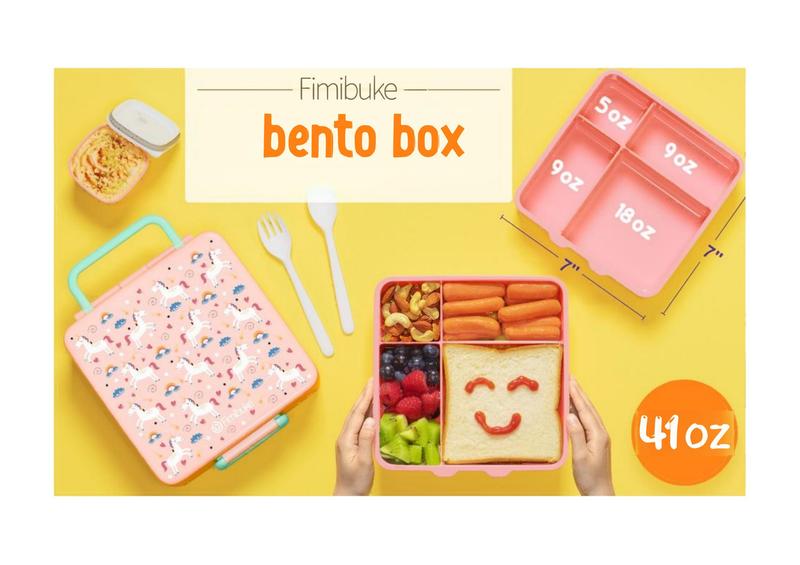 Product Introduction of Fimibuke Bento Lunch Box with 4 Compartments – Multiple Set Options 43
