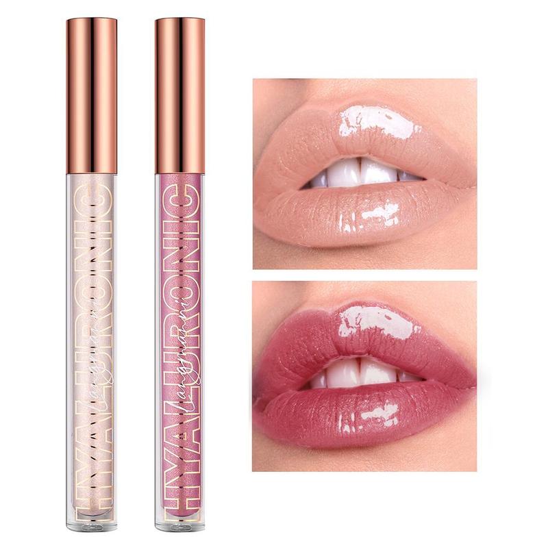 Long Lasting Glitter Lip Gloss, 2 Counts Shimmer Lip Glaze Stick Set, Tinted Moisturizing Liquid Lipstick, Glossy Lip Glaze, Plumping Lipgloss, Summer Makeup