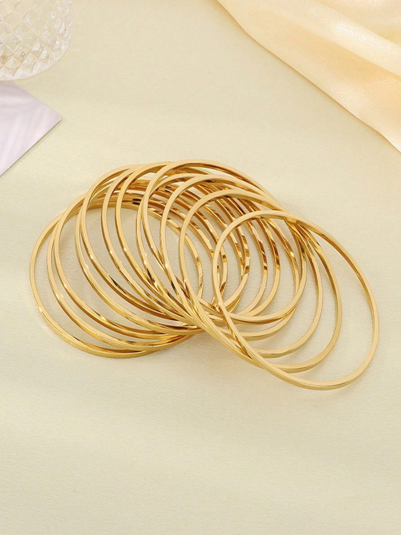 Elegant Stackable Bracelet Set, Minimalist Fine Gold Bracelets, 1/3/5/7 Pieces, Daily & Party Wear Accessories