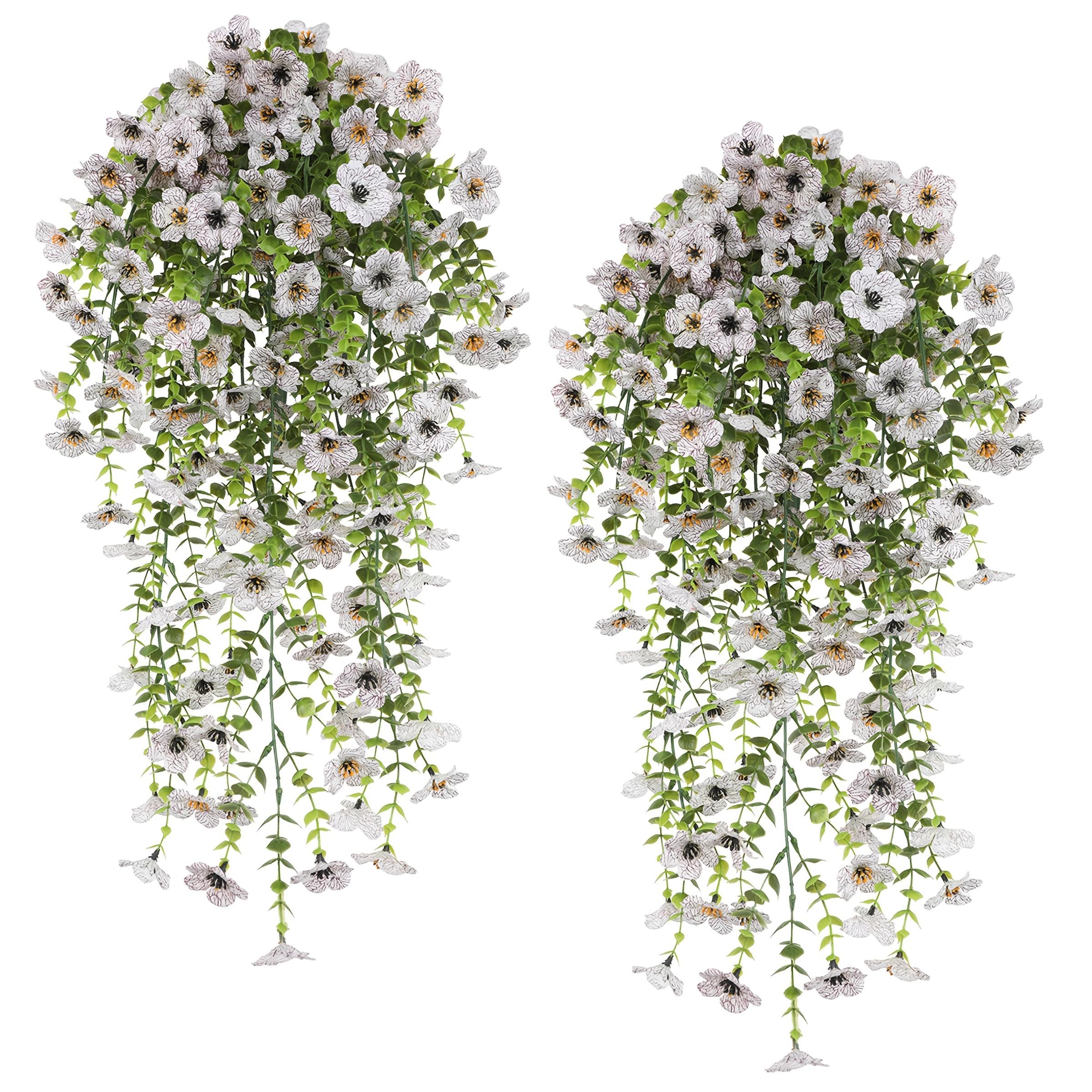 6pcs of Artificial Flowers Hanging Flowers Plastic Floral Plant for Outdoor Artificial Plants Spring And Summer Decoration, Artificial Flower Decorations, Colorful Violet Fake Daisy Realistic Outdoor Flowers Porch Courtyard Decoration Home Decoration