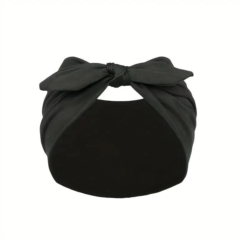 Fashion Solid Color Hair Tie, Soft Elastic Loose Headband with Elegant Bow Design, Comfortable for Daily and Vacation Wear, Headband Head Wrap