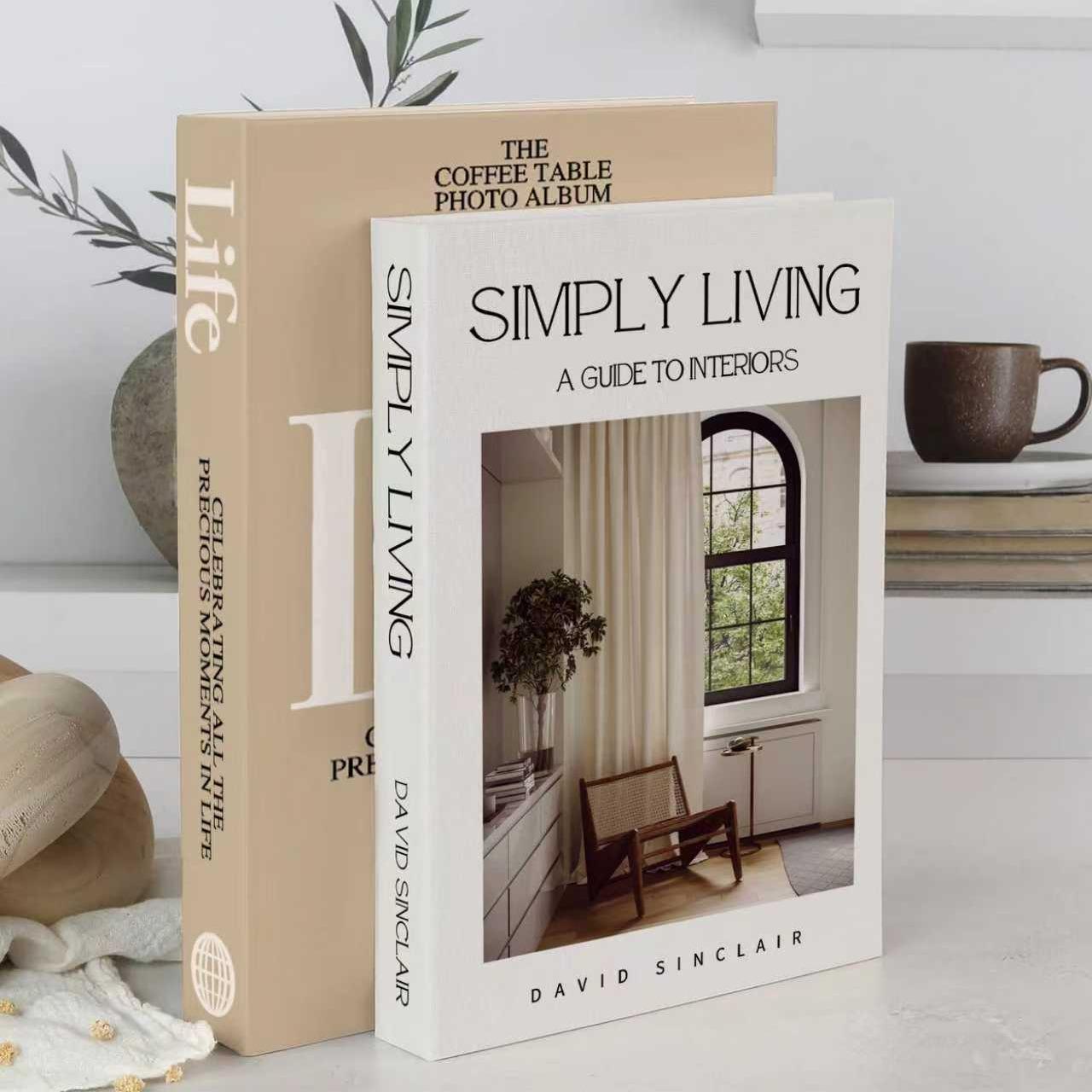 High-Quality Paper Decorative Fake Books Set of 2, Coffee Table Bookshelf Fireplace Shelf Decoration, Modern Home Decor Accents, Home Decor Accessory