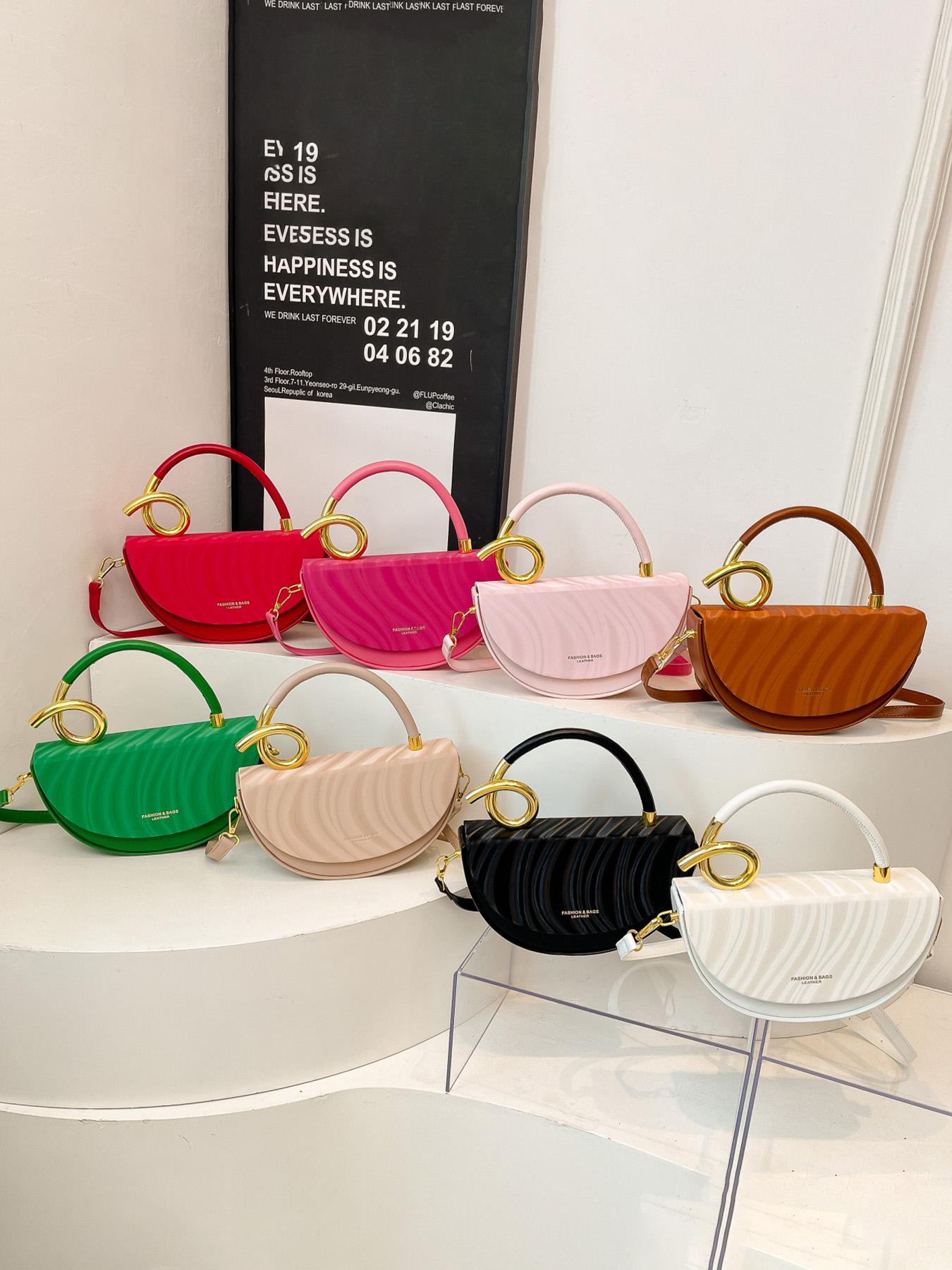 Women's Fashionable Solid Color Handbag, Elegant Bag, Casual Versatile for Daily Commuting, Party, Date, Shopping, High-end Commuter Bag