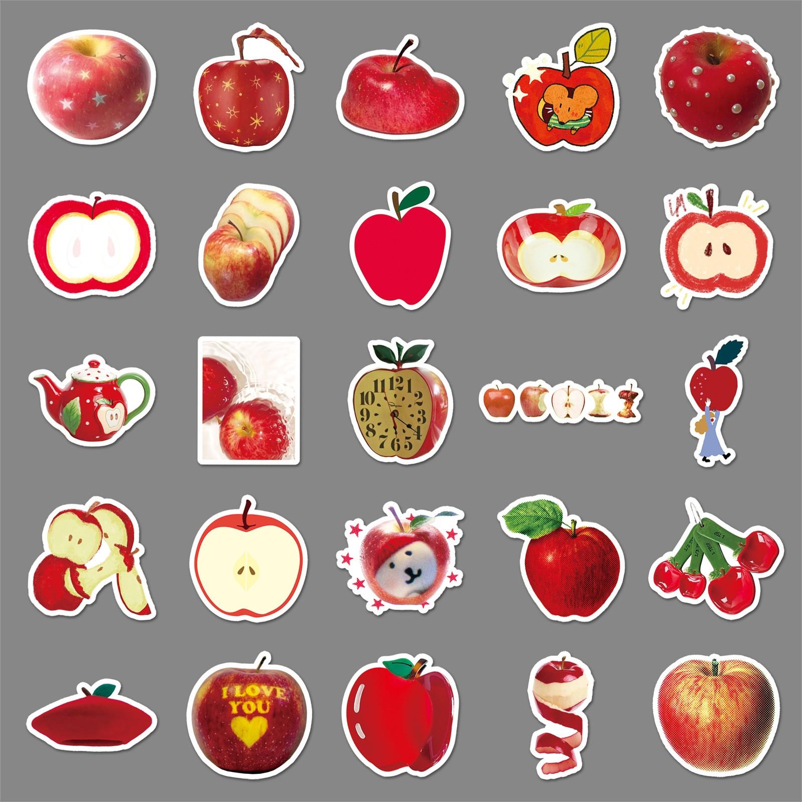 50pcs Matte Apple Park Stickers, Decorative Decals for Phone Cases, Laptops, Water Bottles, Journals, One-Time Use Colorful Stickers