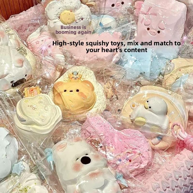 7-9 Pieces Squishy Toy Blind Box Viral Sensory Squishy Toy - Aesthetic & Satisfying Slow-Rise Putty with Mud-Like Feel | Cute Fidget Toy for Kids, Top Christmas Gift, Kawaii Squishies