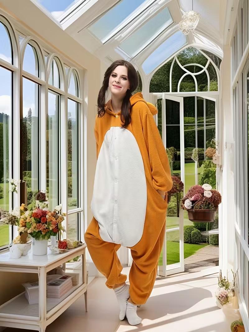 Adult Cartoon Kigurumi Onesie Pajama Set - Rilakkuma Bear, Unicorn Themes, Buttons, Slippers, Holiday (Halloween, Christmas) Casual Loungewear (Toys & Hobbies Stress Relief Classic Novelty Toy)