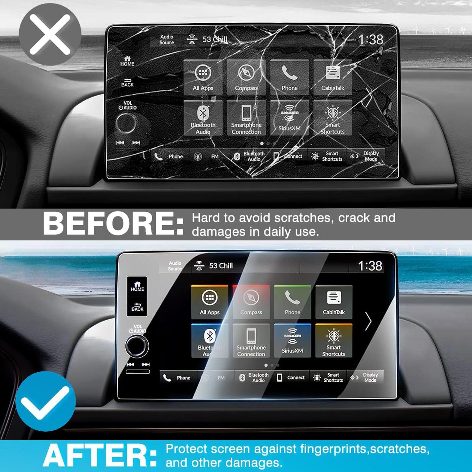 Canvcle 2 Pack Screen Protector for Honda Pilot 2025 2024 2023 and Acura Integra 2023 2024 2025 9-Inch Touchscreen, 2025 Pilot Accessories Navigation Film Tempered Glass Cover Anti Glare Durable Smooth Protection