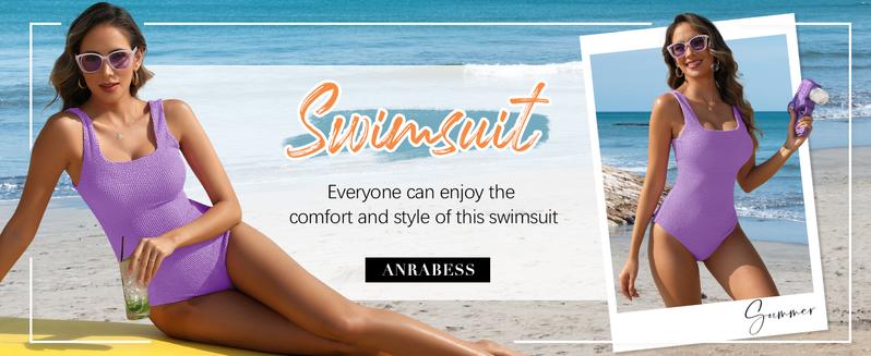 ANRABESS Womens One Piece Swimsuit 2025 Summer Solid Square Neck Tummy Control Modest Full Coverage Ribbed Bathing Suits ANRABESS Womens One Piece Swimsuit 2025 Summer Solid Square Neck Tummy Control Modest Full Coverage Ribbed Bathing Suits