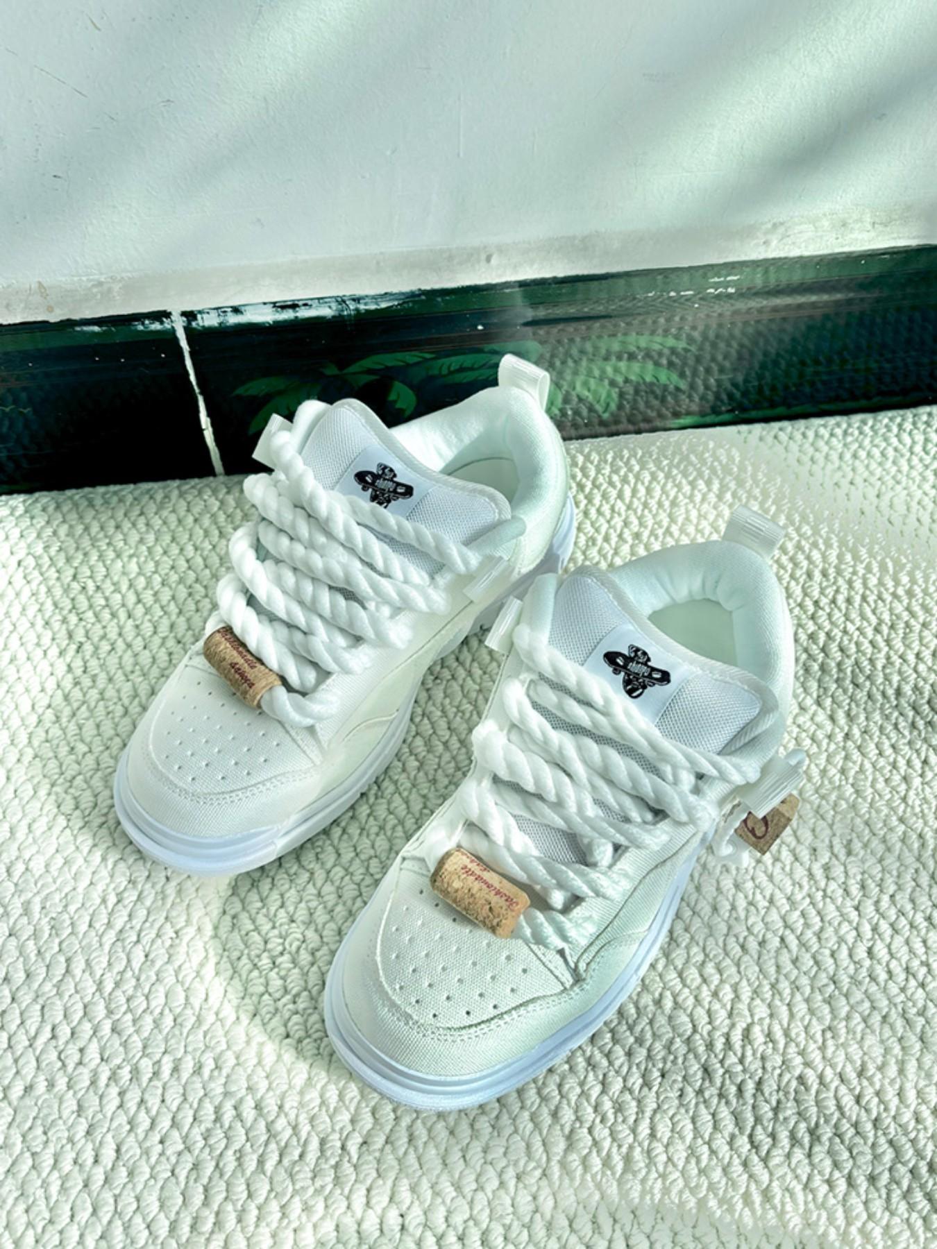 Men's Casual Canvas Shoes, Round Toe Flatform Sneakers, Anti-Slip Rubber Sole, Medium Width, All Seasons, Couples' Fashion Footwear