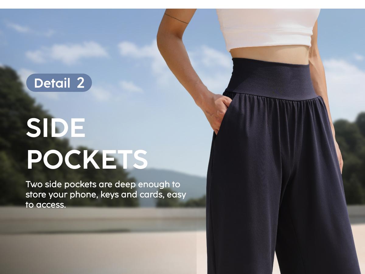 ESOFT Women's Wide Leg Pants High Waisted Lounge Soft Loose Yoga Pants with Pockets Comfy Elastic Cozy Sweatpants Outdoorfun SpringStatements